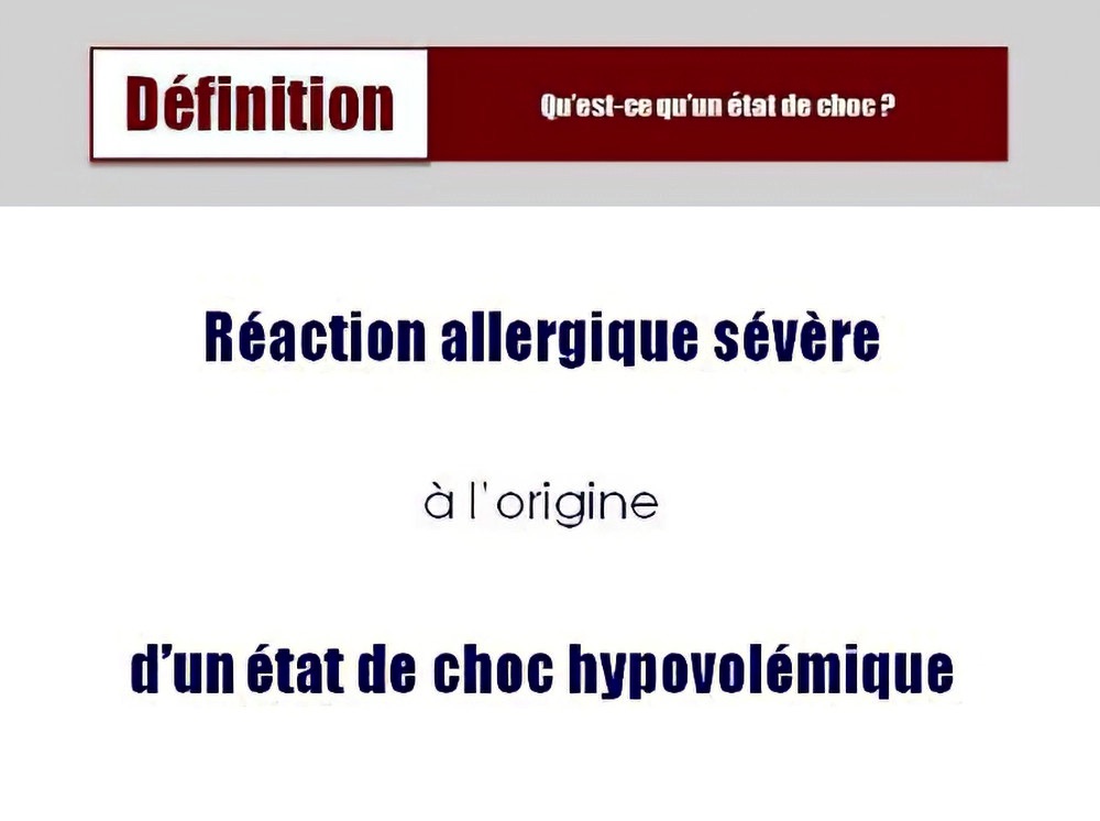 Choc anaphylactique urgence cabinet dentaire